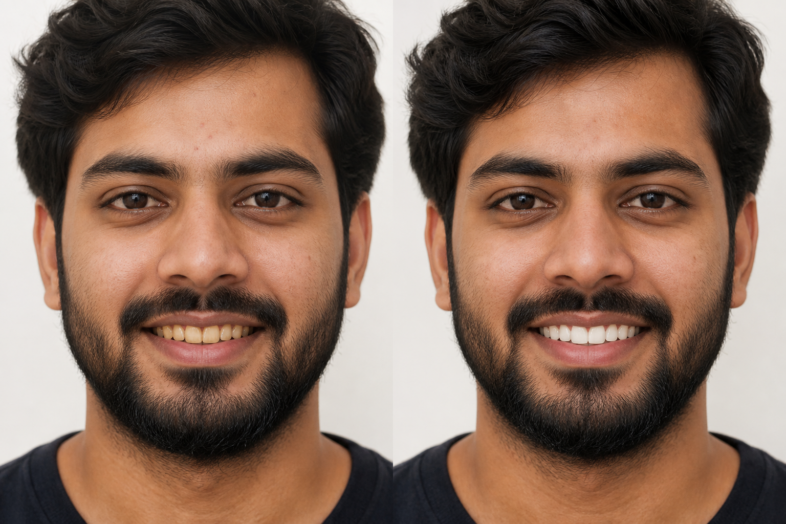 Before and after teeth whitening